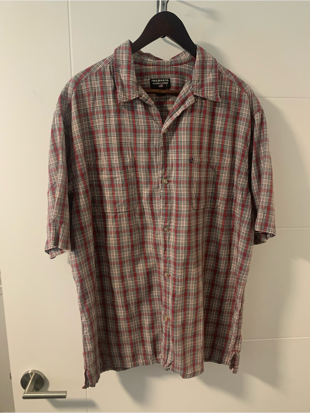 Polo by Ralph Lauren Red Plaid Short-Sleeve Button-Up Shirt A13